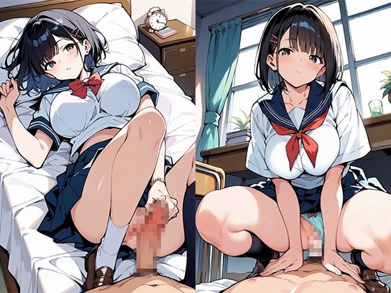 サンプル画像2:黒髪巨乳ショートカット彼女とラブラブ校内えっち(焼肉ショコラティエ) [d_476536]