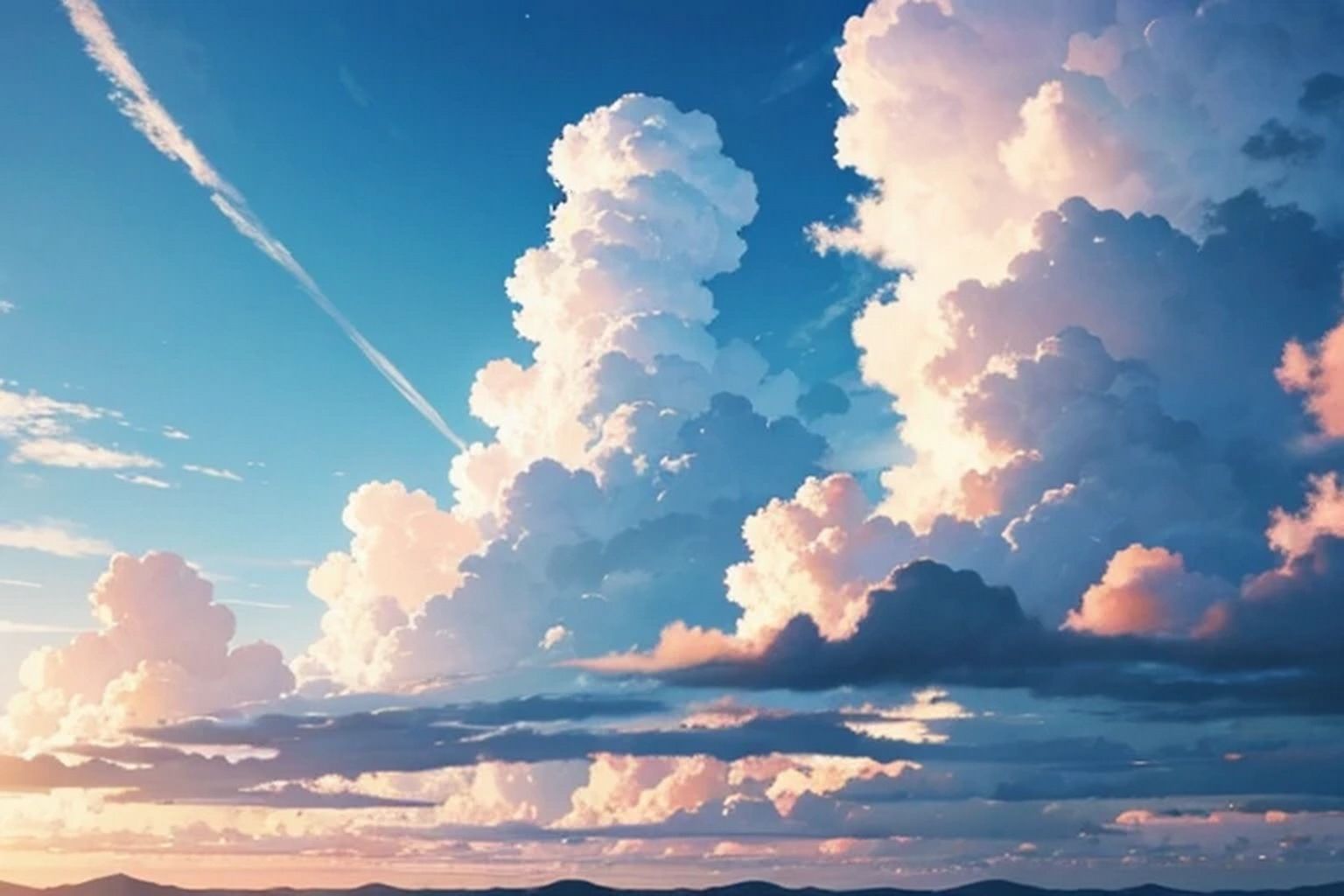 サンプル画像2:空・雲  背景素材(豊川内角) [d_476551]