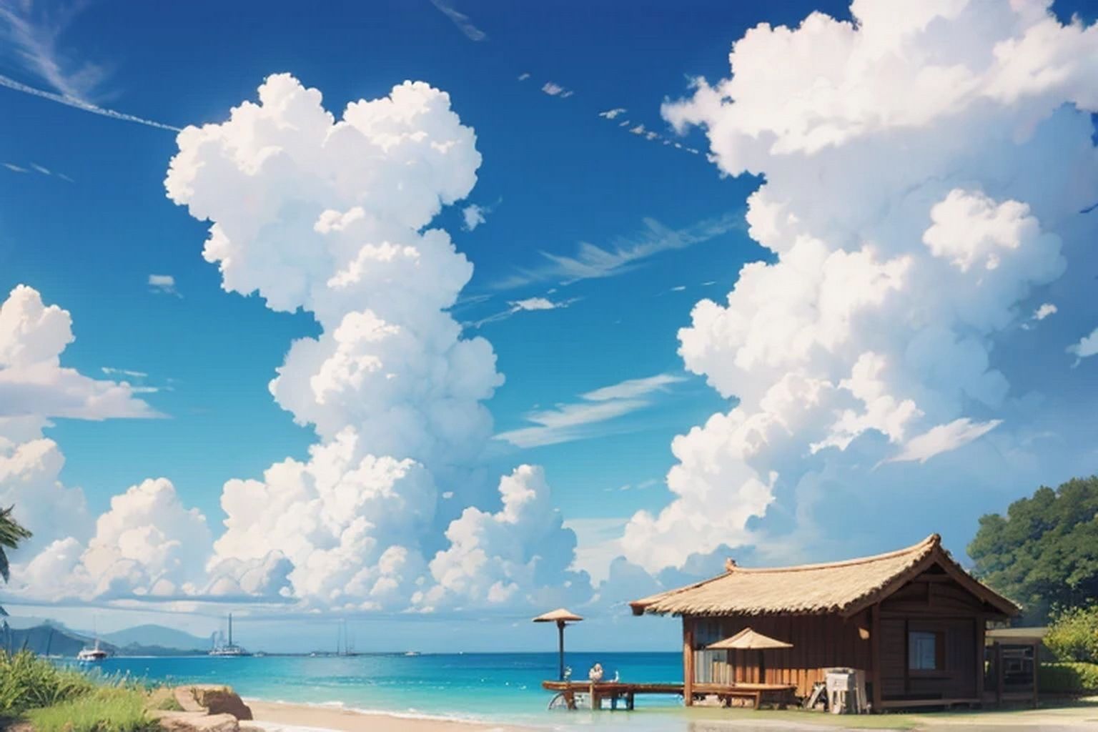 サンプル画像6:空・雲  背景素材(豊川内角) [d_476551]