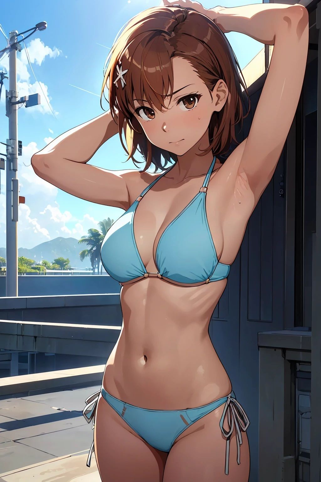 サンプル画像1:御坂〇琴  水色ビキニ（77枚）(ひぐまアート) [d_476837]