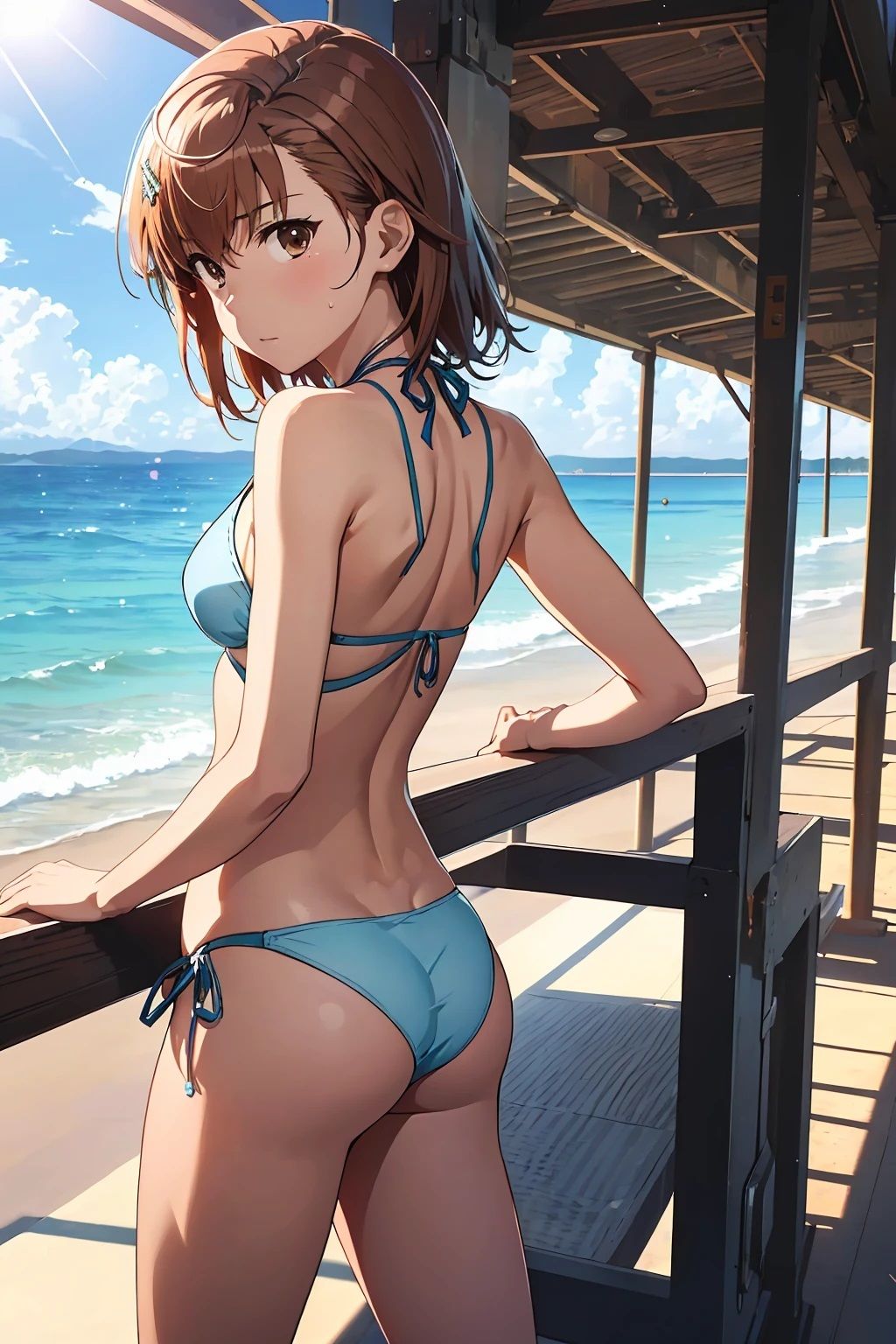 サンプル画像2:御坂〇琴  水色ビキニ（77枚）(ひぐまアート) [d_476837]