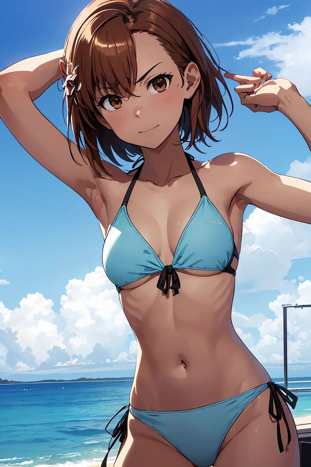 サンプル画像4:御坂〇琴  水色ビキニ（77枚）(ひぐまアート) [d_476837]