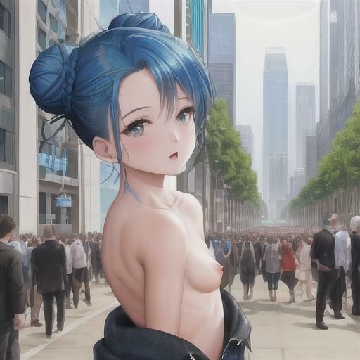 サンプル画像5:青髪おだんごちゃんのどこでも露出！！(まんまんちん) [d_476898]