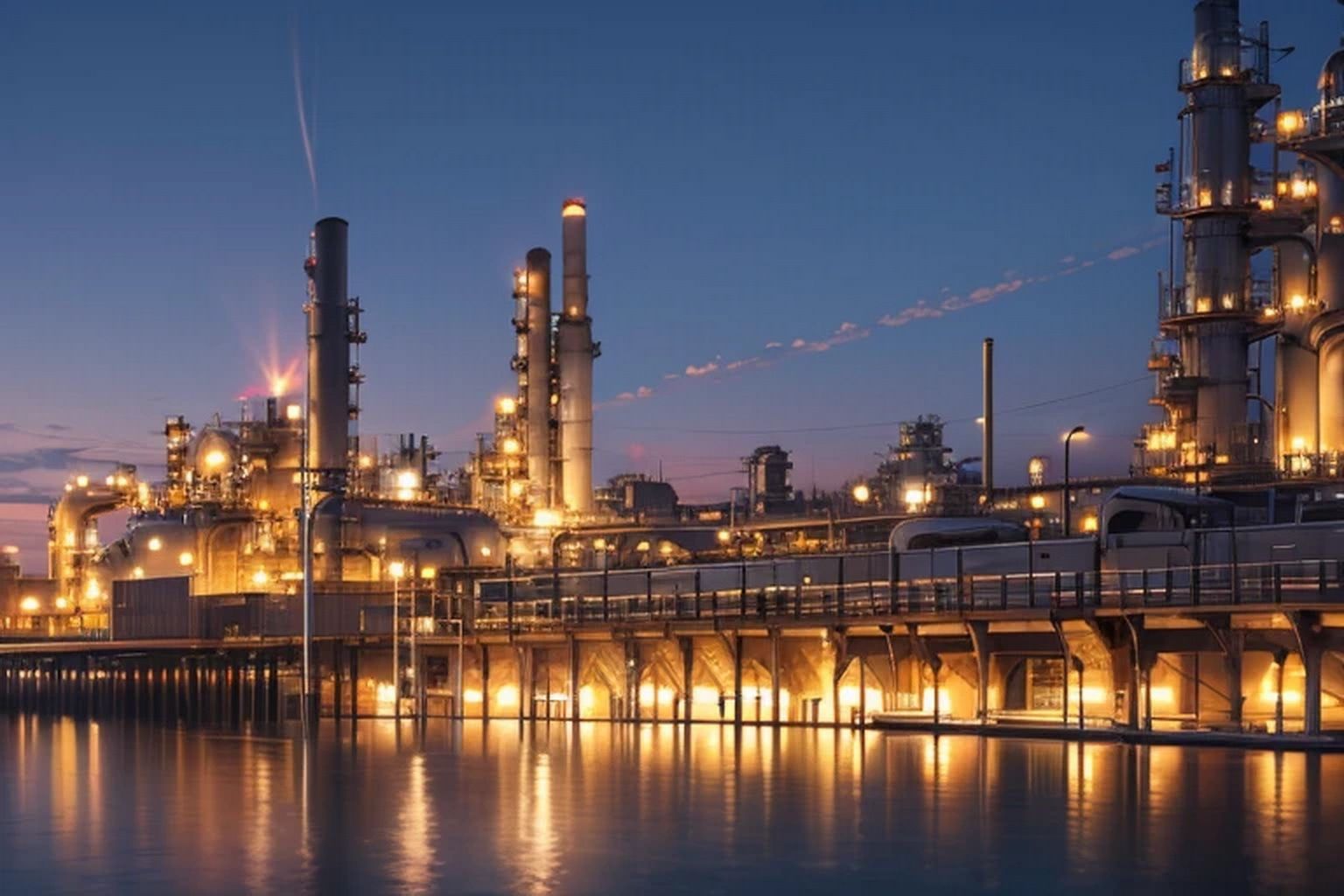 サンプル画像2:コンビナート  背景素材(豊川内角) [d_477008]