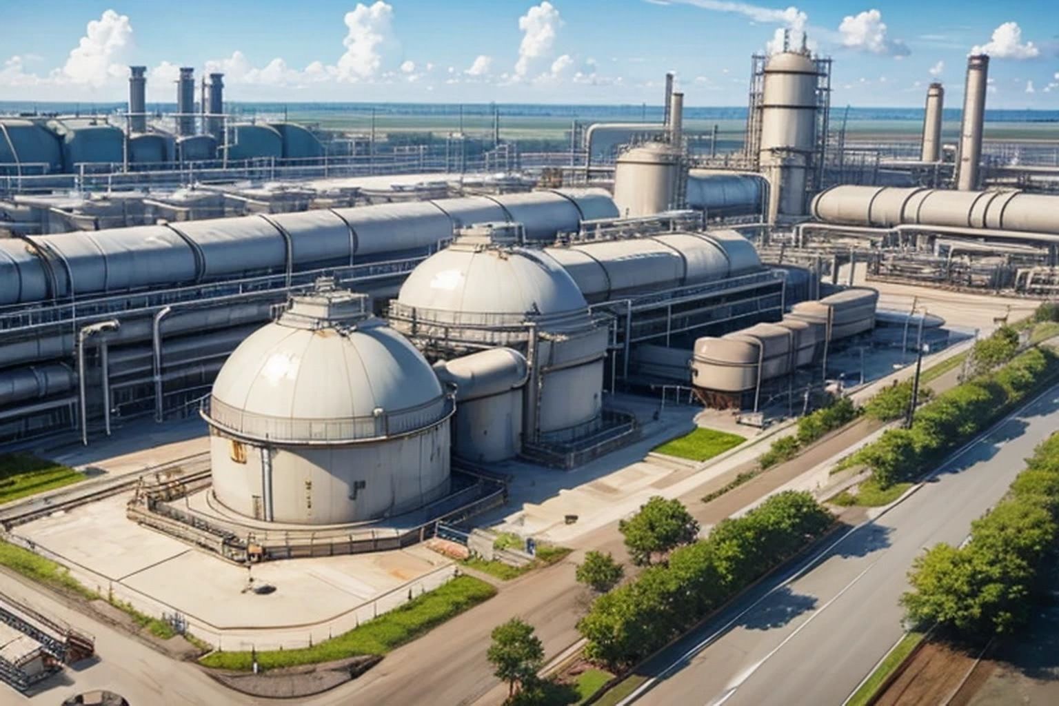 サンプル画像4:コンビナート  背景素材(豊川内角) [d_477008]