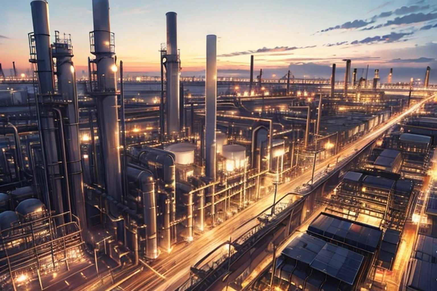 サンプル画像5:コンビナート  背景素材(豊川内角) [d_477008]