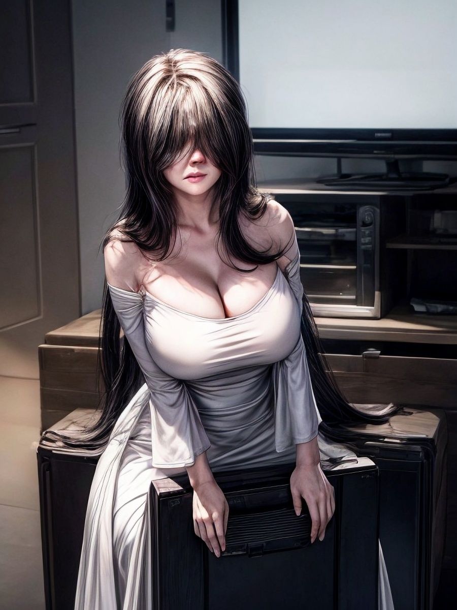 サンプル画像1:呪いのビデオを見たら巨乳の貞〇ちゃんが脱いで現れてくれました♪「リアル・実写系」写真集(ももんじゃ) [d_477273]