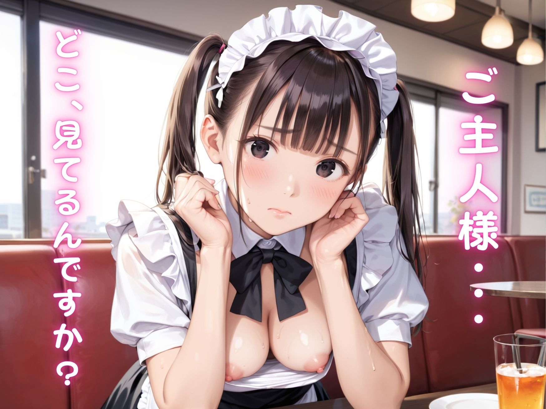 サンプル画像1:【ねぇ、どこ見てるの？】担当してくれた巨乳メイドさんの胸元が無防備すぎて、ちんちんイライラ大暴走(夢と希望がチラチラリズム) [d_477558]