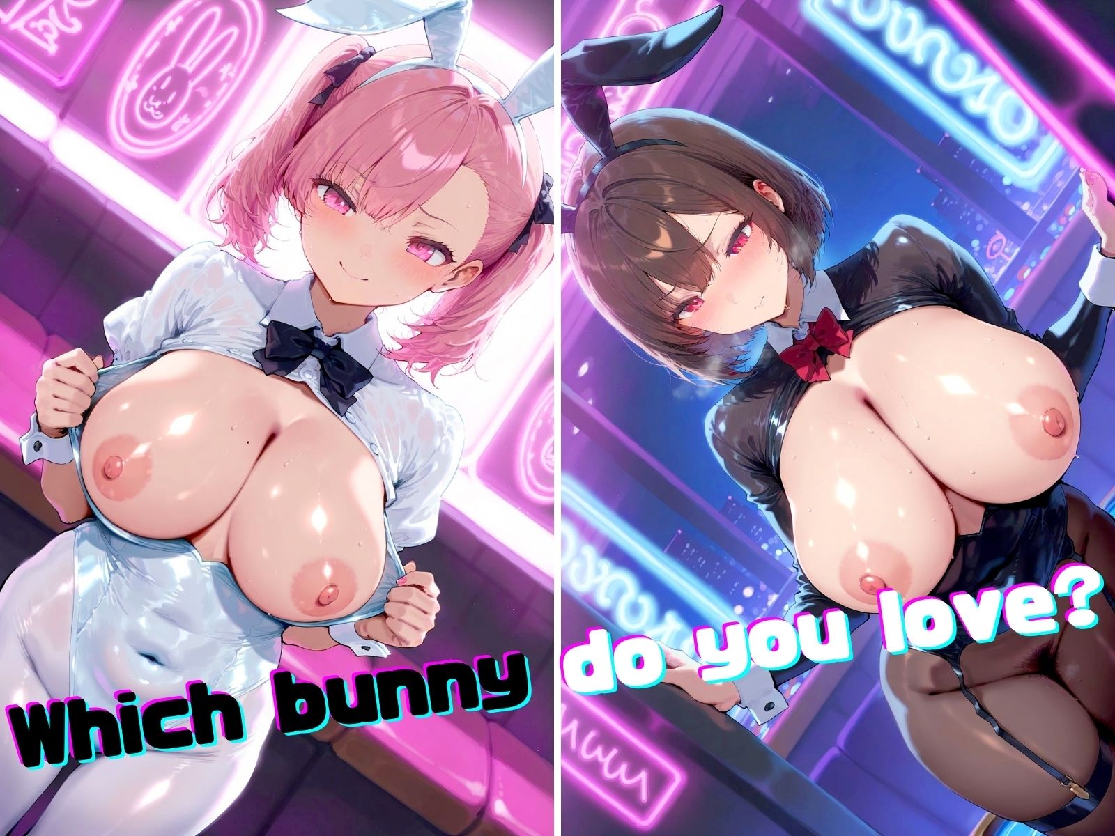 サンプル画像1:Bunny Bunny（バニーバニー）白バニーと黒バニーのエッチなサービス(下駄箱往復) [d_477785]