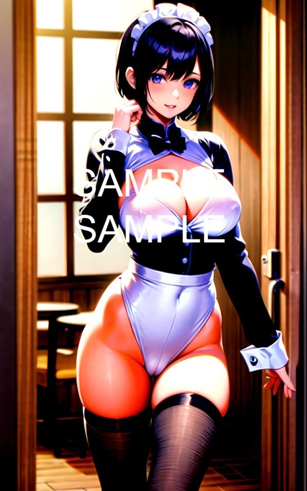 サンプル画像1:レストランで働くウェイトレス美女(ラテ) [d_478286]