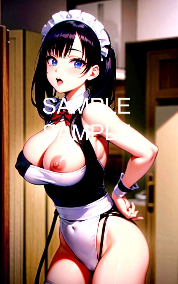 サンプル画像4:レストランで働くウェイトレス美女(ラテ) [d_478286]