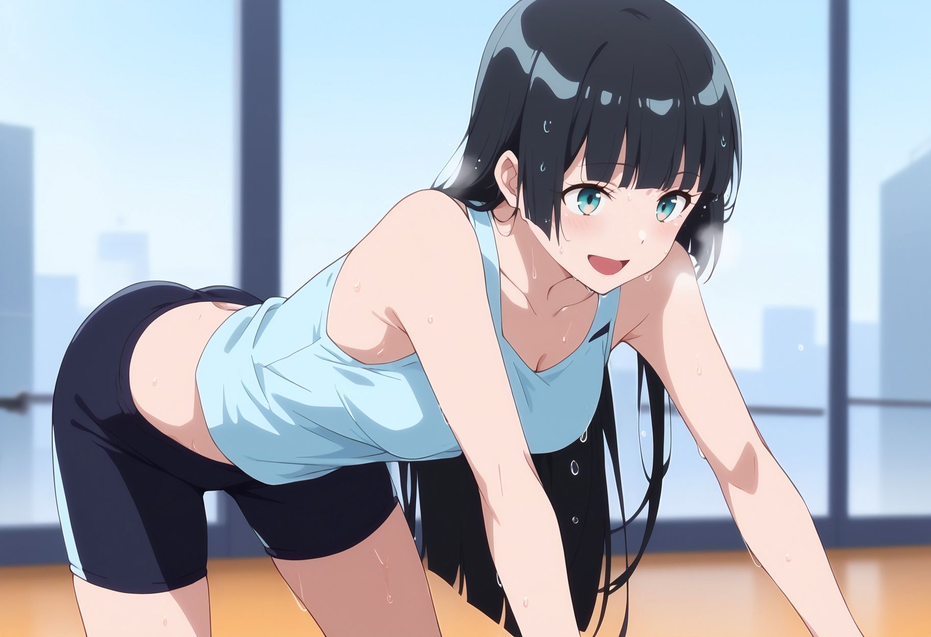 サンプル画像1:ジムの体験で来たJ〇ちゃん 限界までイかせてみた。(むさこた) [d_478361]