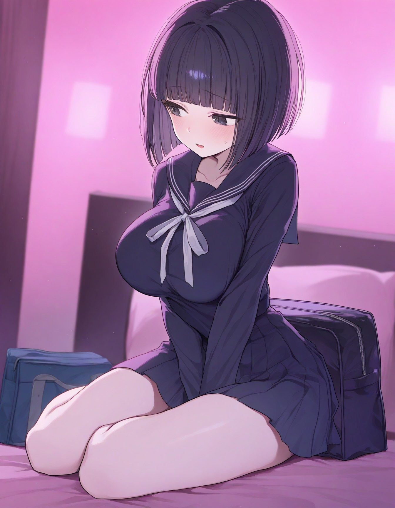 サンプル画像2:巨乳J〇をラブホテルに連れ込み連続生中だし(実用性) [d_478488]