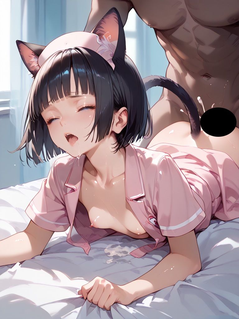 サンプル画像5:年中発情期！エッチで生意気な猫耳ナースちゃんに看病されたり、看病したりするコンセプトCG集！シチュエーション＆クオリティ厳選済み150枚！(どっとせりーぬ) [d_478527]