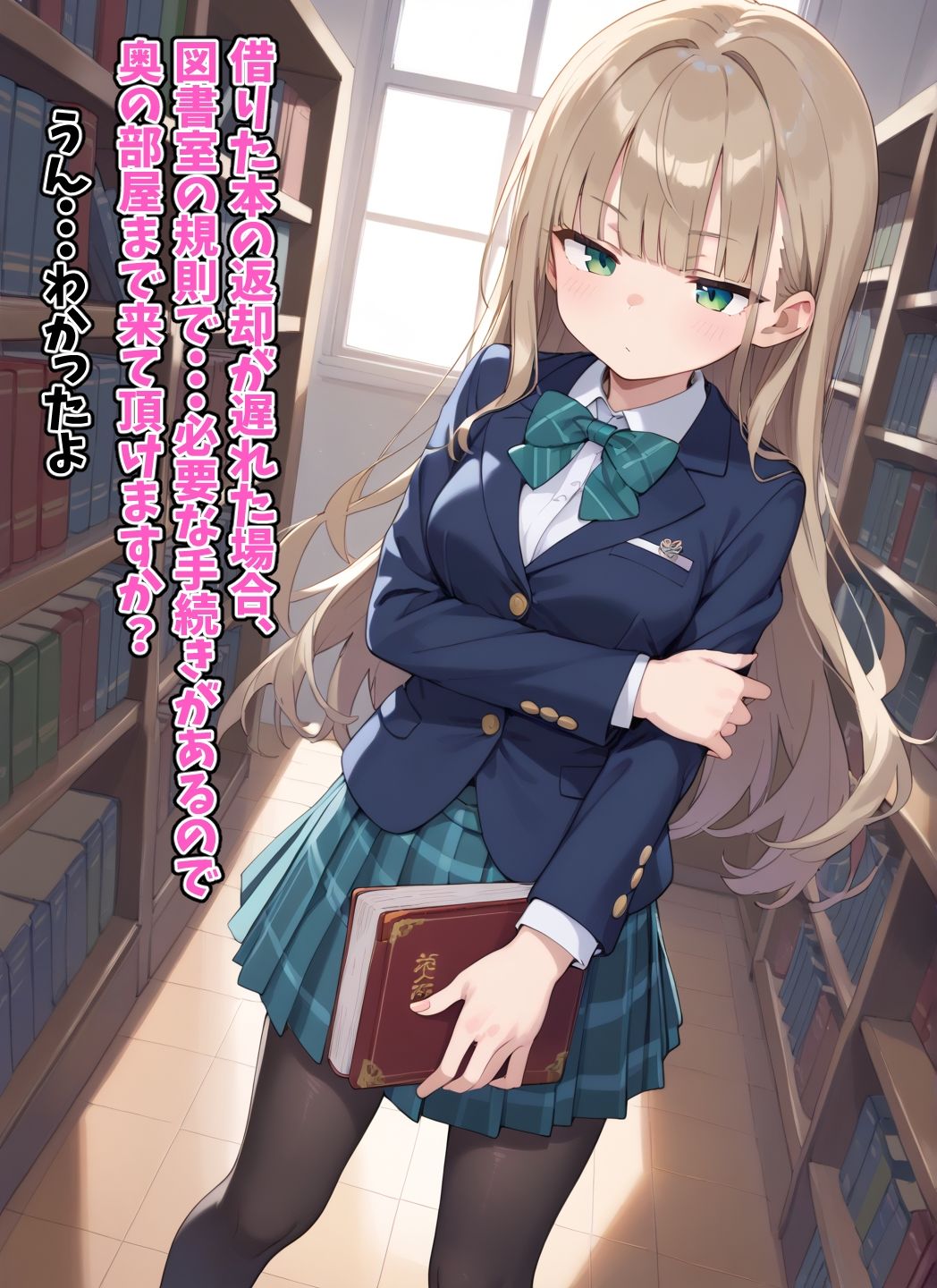 サンプル画像1:本を返し忘れて図書委員に罰則射精させられる(ぜろぜっと) [d_478684]