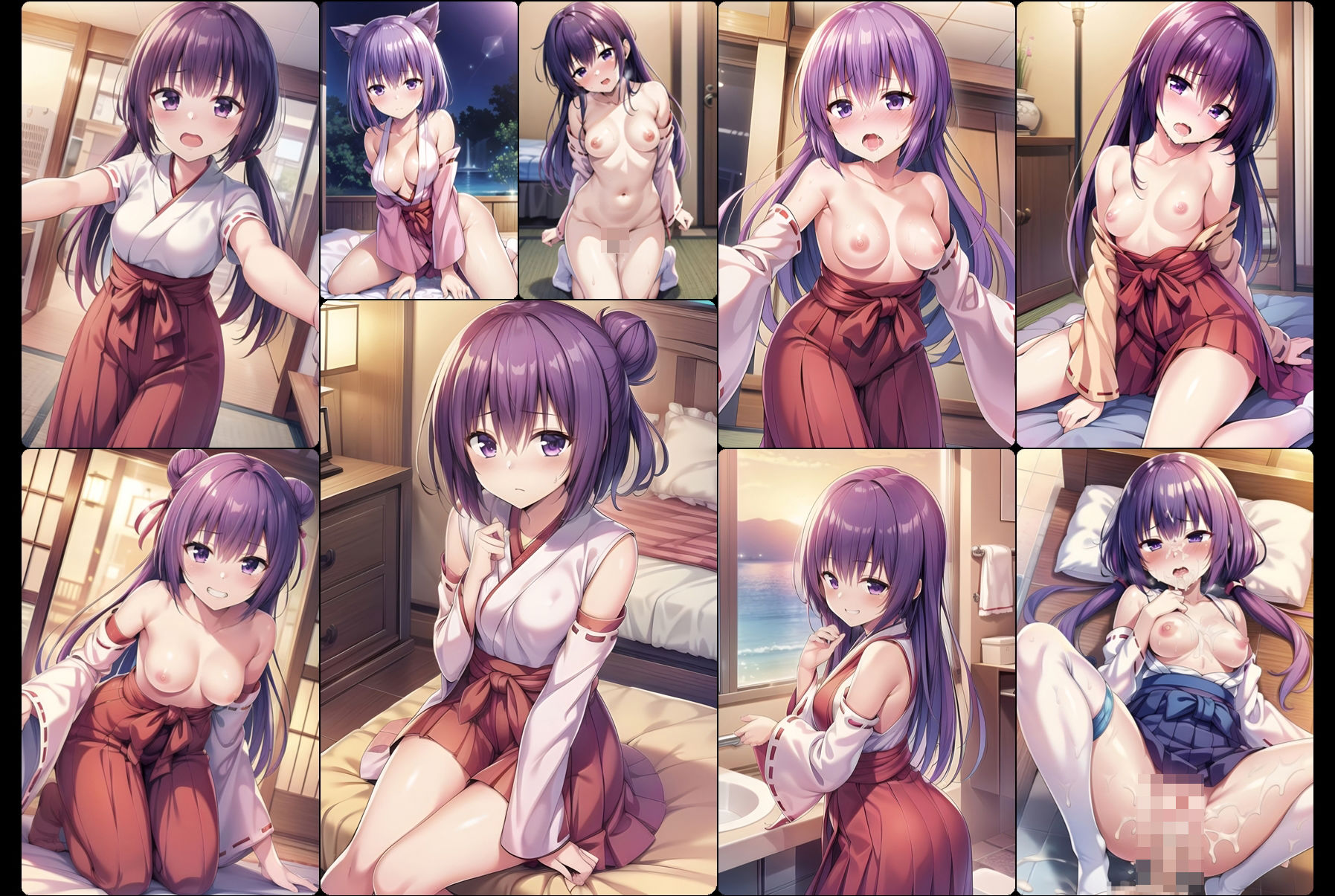 サンプル画像3:清純な巫女お姉さんの処女を奪う(月夜の秘密) [d_478720]