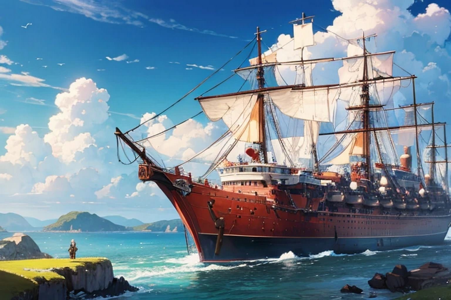 サンプル画像1:帆船・ヨット  背景素材(豊川内角) [d_478893]