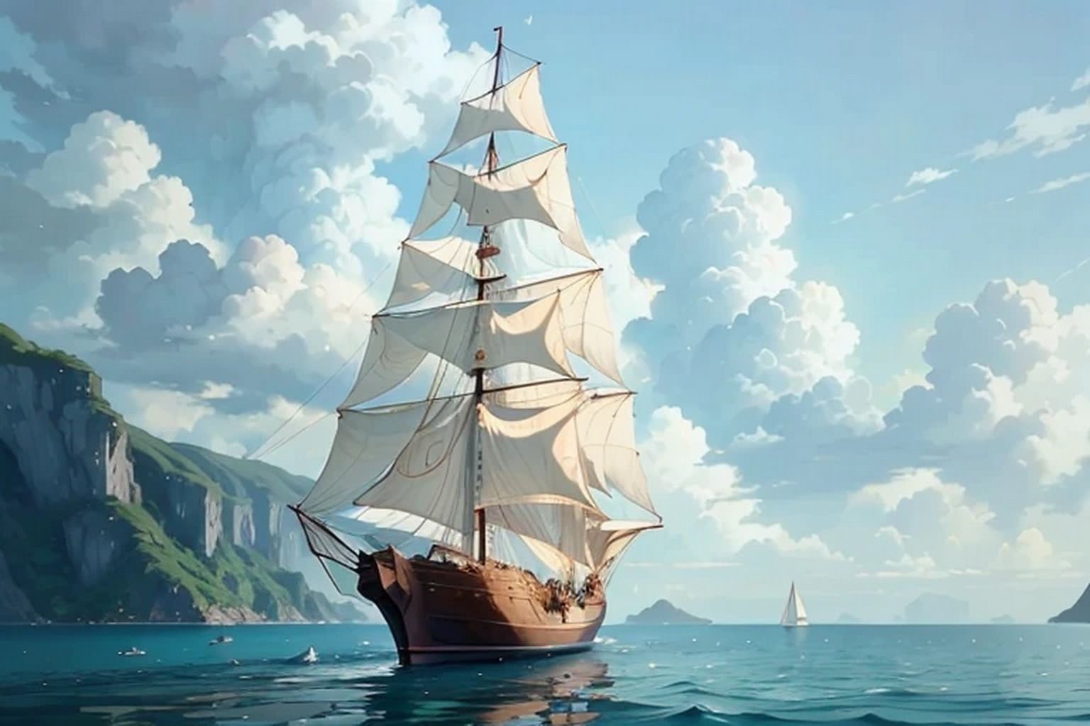 サンプル画像3:帆船・ヨット  背景素材(豊川内角) [d_478893]