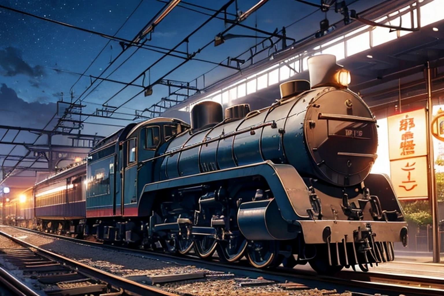 サンプル画像5:電車・機関車  背景素材(豊川内角) [d_478980]