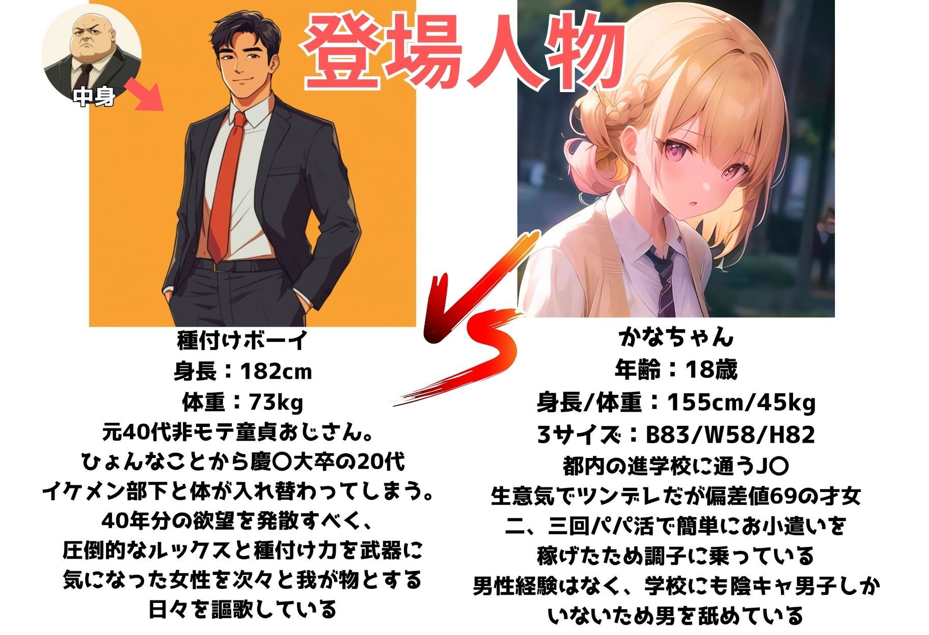 サンプル画像1:パパ活JK女子が元おじさん童貞に成敗された件〜生意気ツンデレなブロンド美少女編〜(イケメン部下と入れ替わってヤリたい放題な件) [d_479981]