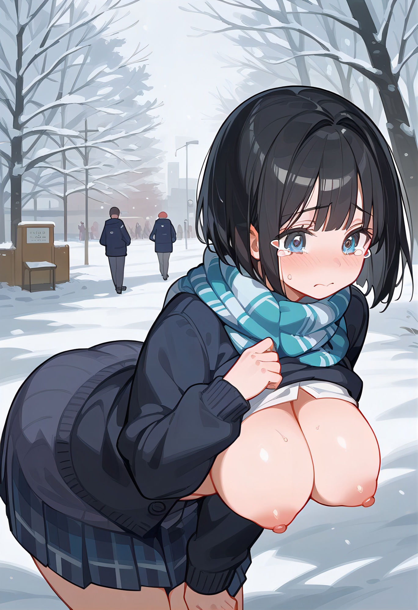 サンプル画像5:涙目露出、冬【制服編】(白露生成所) [d_480013]