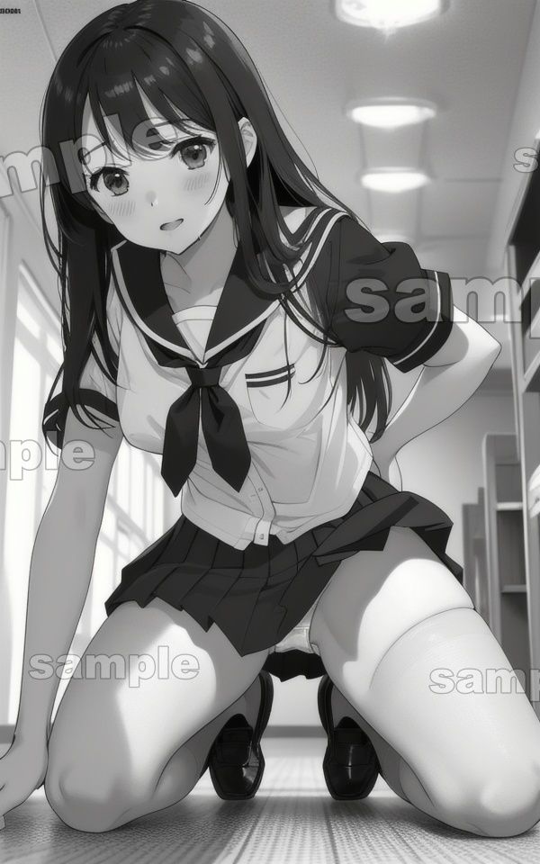 サンプル画像6:廊下で転ぶJK特集！94枚スペシャル！パンチラがまるみえでおっき不可避・・・(ワンピース企画) [d_480085]