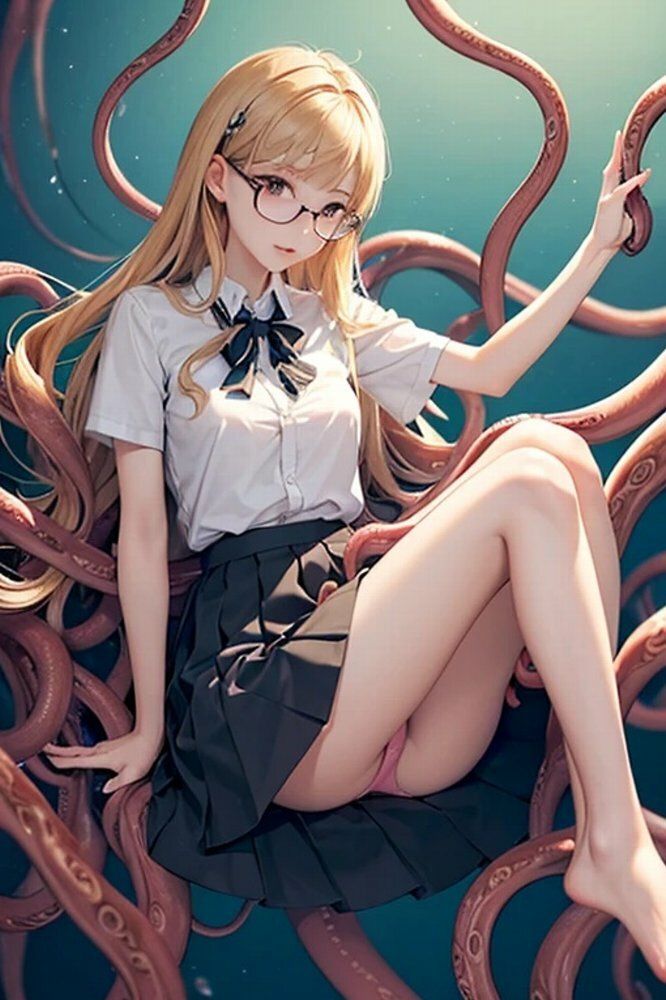 サンプル画像1:金髪メガネJK触手戯れパンチラ画像集(榊原大造) [d_480109]