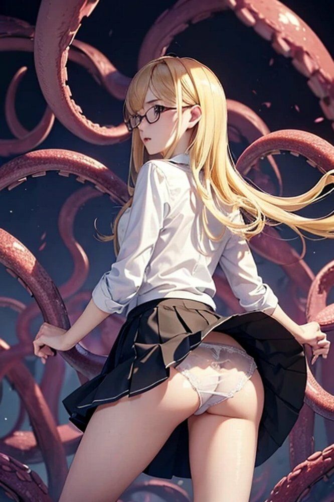 サンプル画像5:金髪メガネJK触手戯れパンチラ画像集(榊原大造) [d_480109]