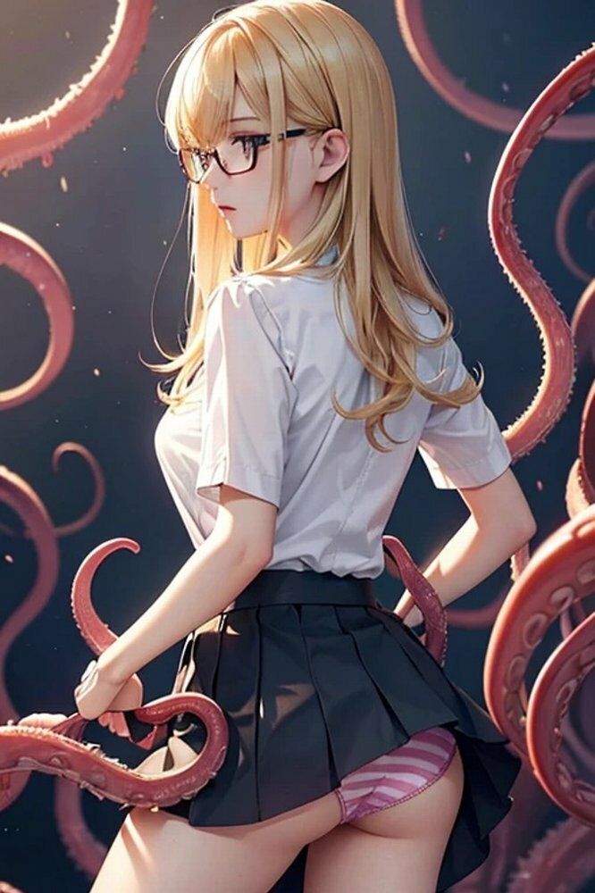 サンプル画像6:金髪メガネJK触手戯れパンチラ画像集(榊原大造) [d_480109]