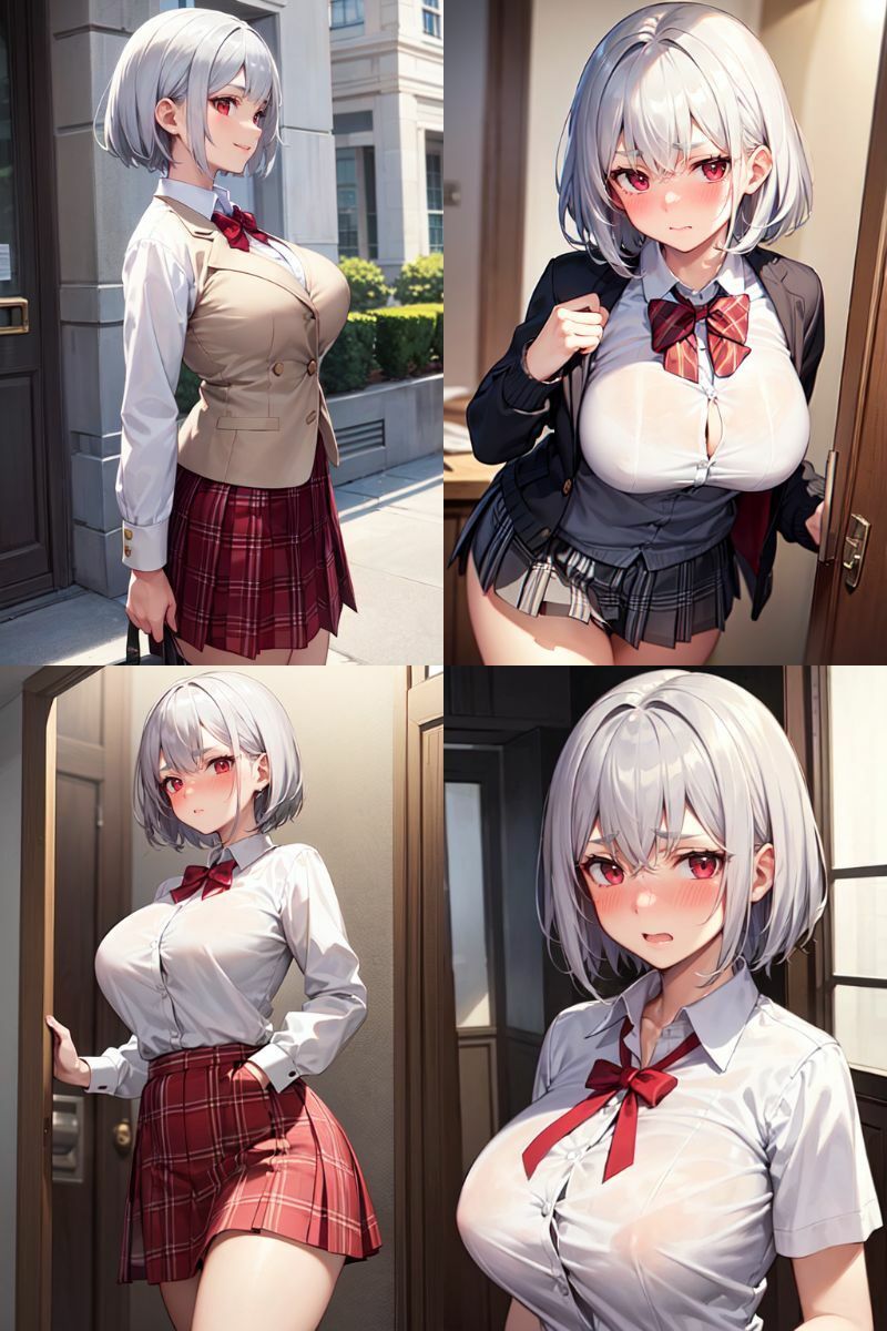 サンプル画像2:銀髪巨乳彼女と帰宅してすぐHしちゃいました！(かまかま) [d_480273]