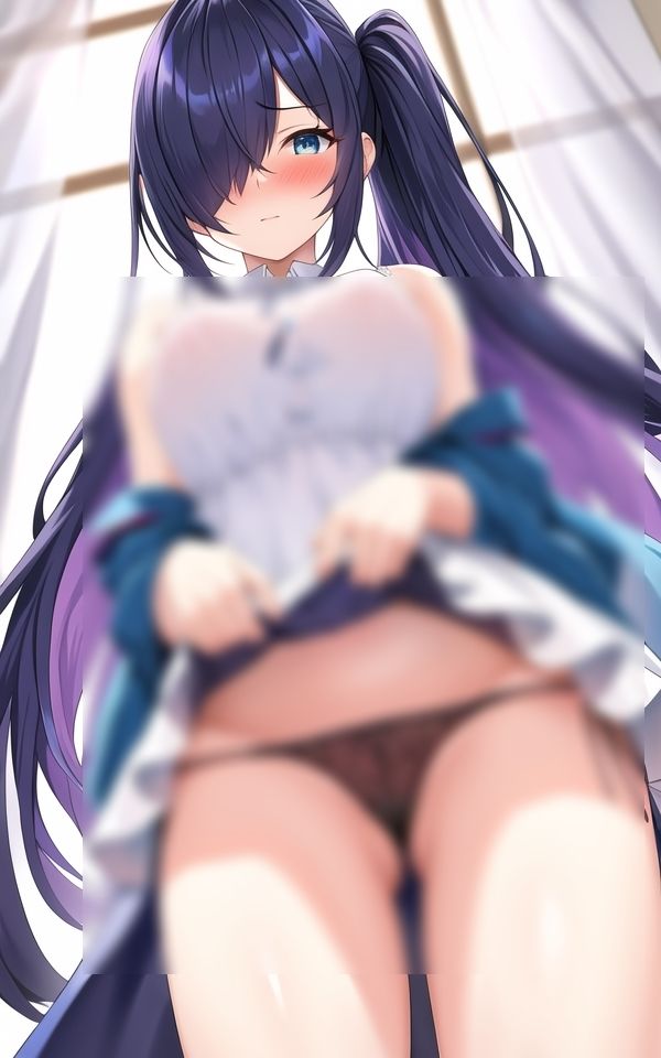 サンプル画像4:パンツを見せる、恥ずかしがり屋の美女(AI美女工房) [d_480388]