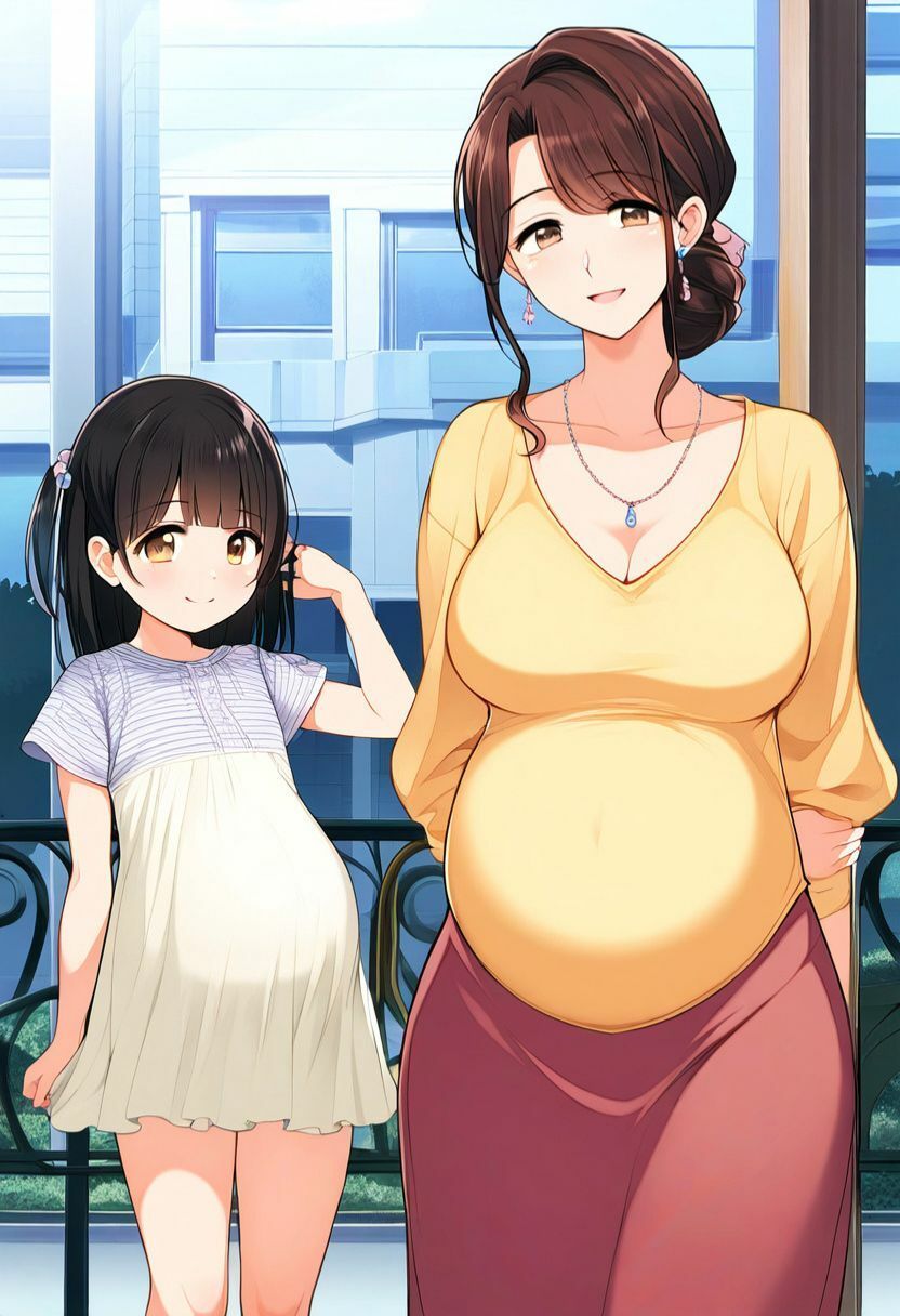 サンプル画像3:【親子孕ませ】同時妊娠させた母と娘を裸で並べて楽しむイラスト500枚（近親相姦・クンニ・ボテ腹・妊婦）(絵師たか) [d_480502]