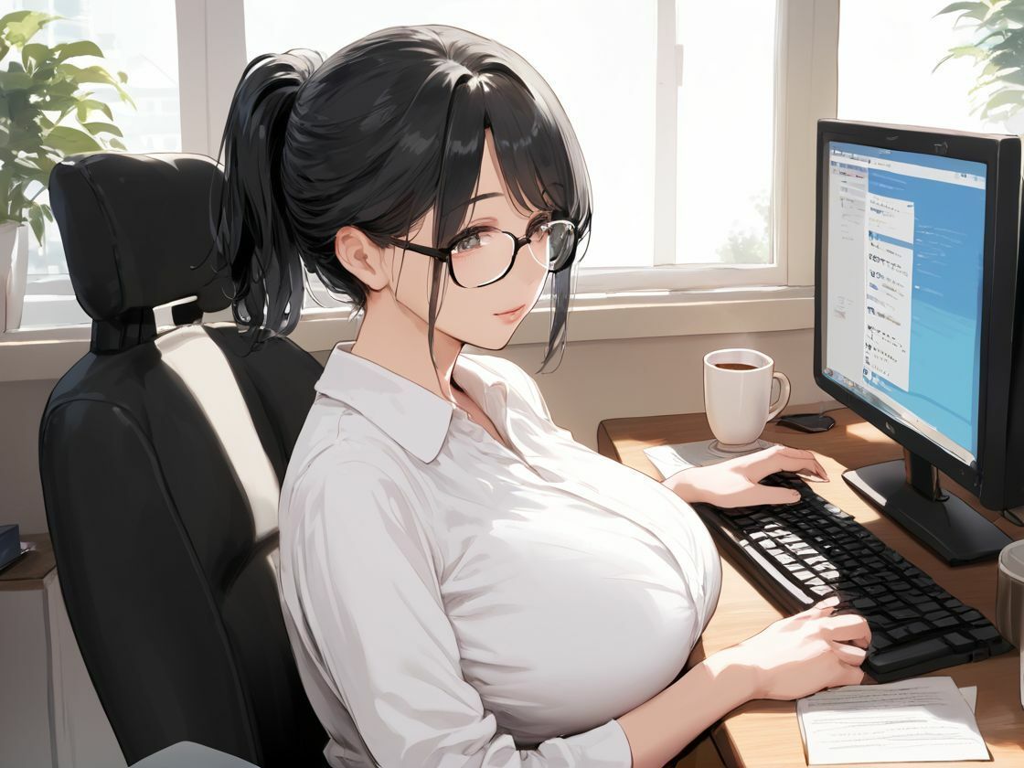 サンプル画像1:爆乳上司と危険な子作り(わいわいStudio) [d_480789]