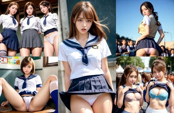 JKエロ画像_「はぁ…マジ最悪」女子校生が超嫌そうな顔で下着やおっぱいを露出させられる画像集