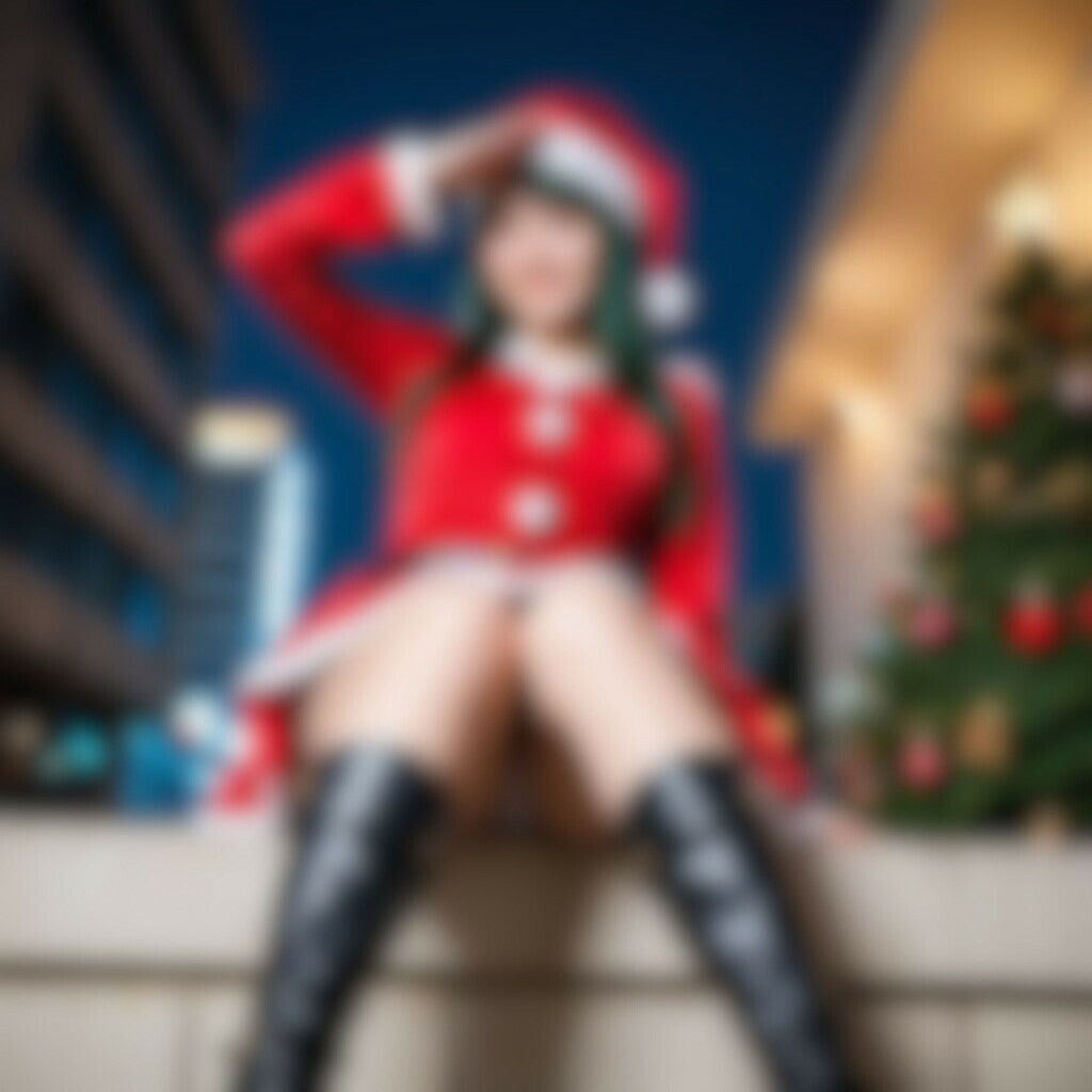 サンプル画像1:サンタコス美女の脚・パンチラ画像集(AI美エロ) [d_481399]