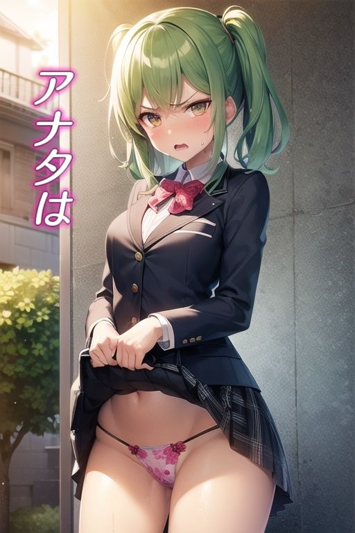 サンプル画像5:嫌な顔してパンツ見せてくる女の子〜ブレザー編〜(AIパンツ部) [d_481404]