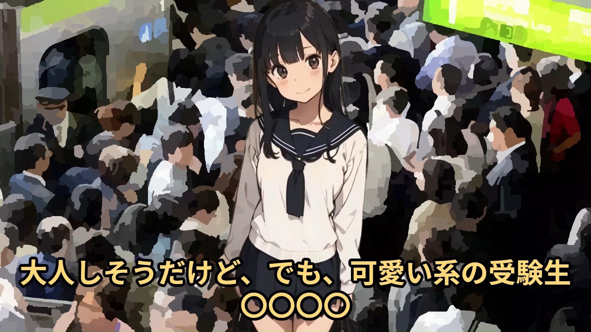 サンプル画像1:【少女痴●体験告白】大学入学共通テスト（旧センター試験）に満員電車で向かう大人しそうで可愛い受験生を絶頂させた話(少女痴●体験告白) [d_481659]