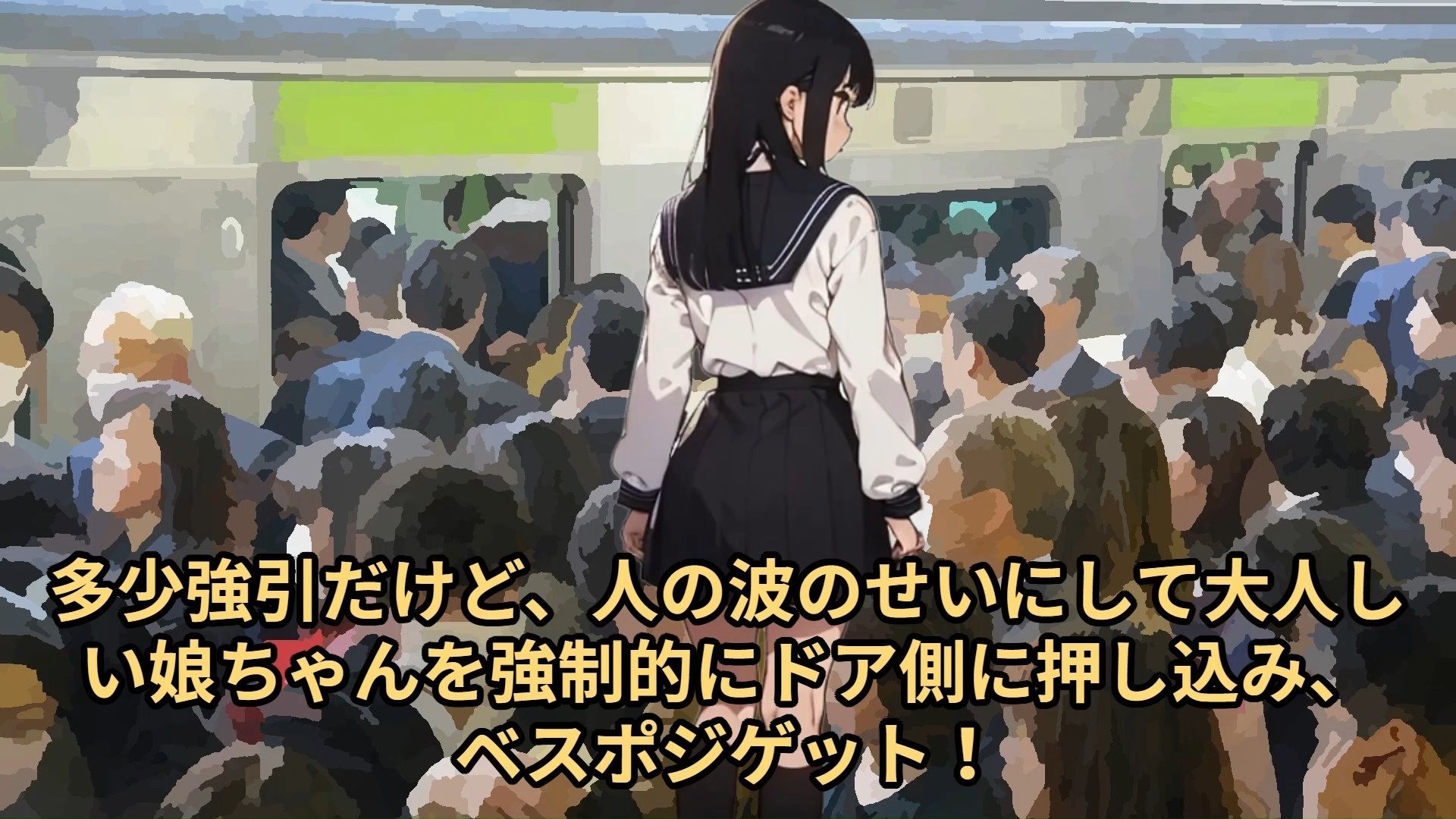 サンプル画像2:【少女痴●体験告白】大学入学共通テスト（旧センター試験）に満員電車で向かう大人しそうで可愛い受験生を絶頂させた話(少女痴●体験告白) [d_481659]