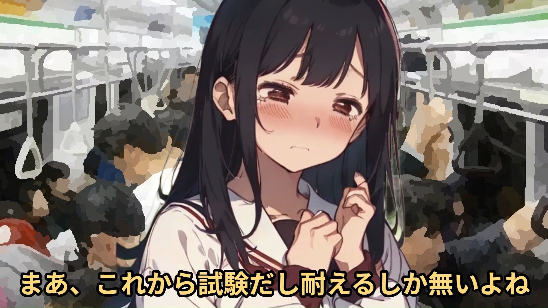 サンプル画像5:【少女痴●体験告白】大学入学共通テスト（旧センター試験）に満員電車で向かう大人しそうで可愛い受験生を絶頂させた話(少女痴●体験告白) [d_481659]