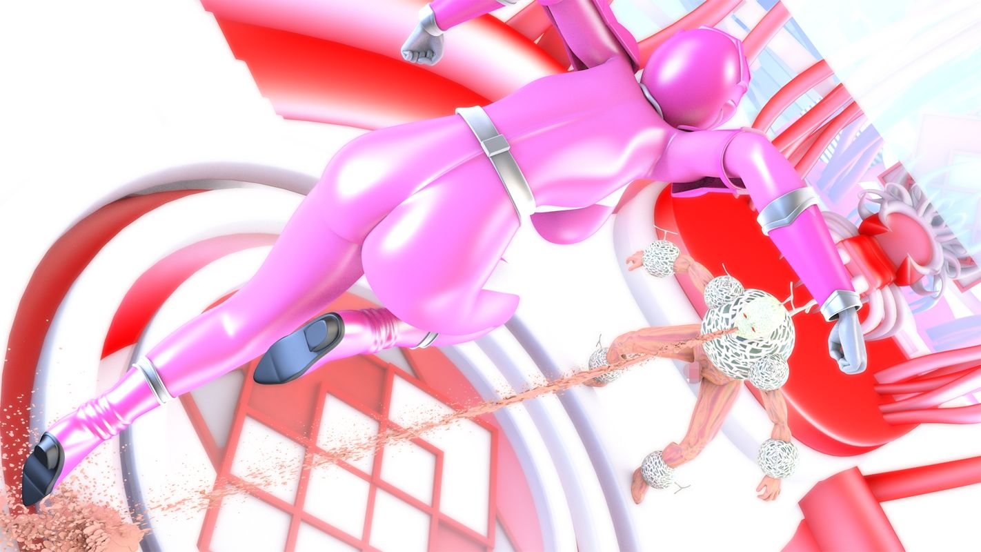 サンプル画像1:輝石戦隊キボンヌジャー『戦隊ピンクVSメロンメロン怪人のメロメロ媚薬ジュース』(四次元少女ネオス) [d_481744]