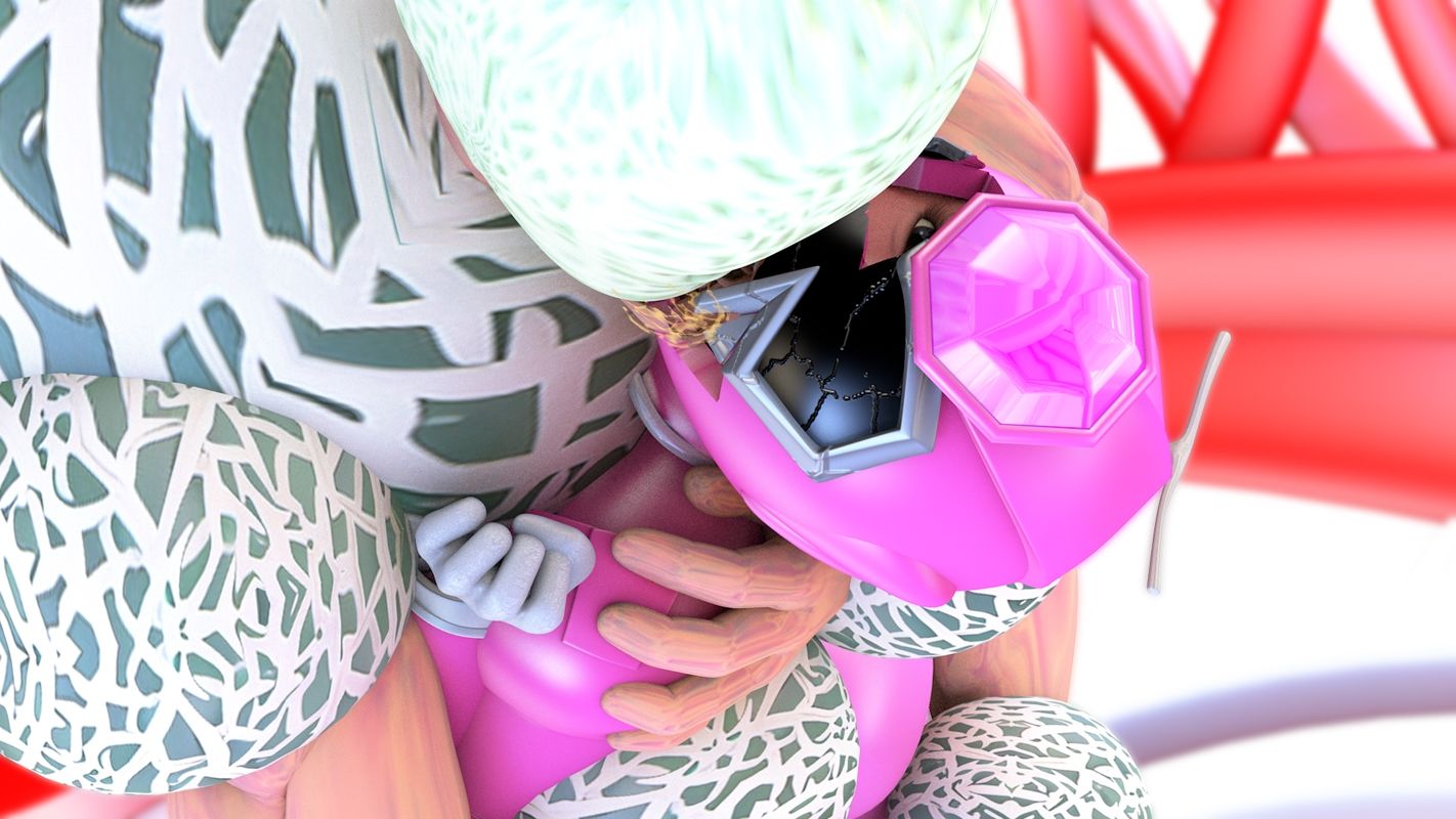 サンプル画像2:輝石戦隊キボンヌジャー『戦隊ピンクVSメロンメロン怪人のメロメロ媚薬ジュース』(四次元少女ネオス) [d_481744]