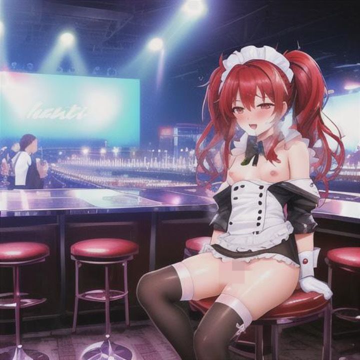 サンプル画像1:赤髪ツインテメイドのどこでも露出！！(まんまんちん) [d_481768]