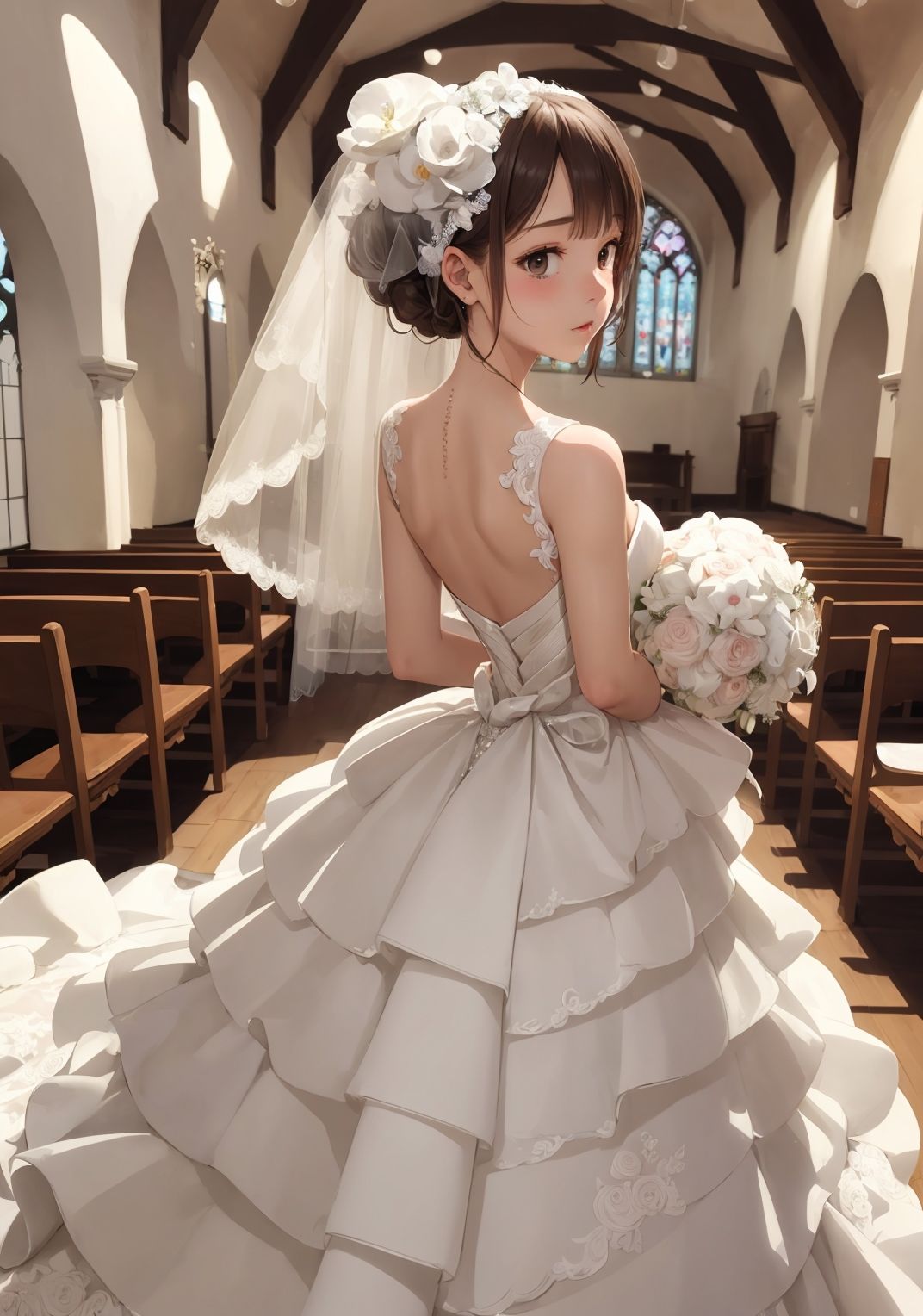 サンプル画像3:【美少女花嫁AIイラスト集】AI BRIDAL MODE【PNG127枚/PDF付】(Alice Museum) [d_481885]