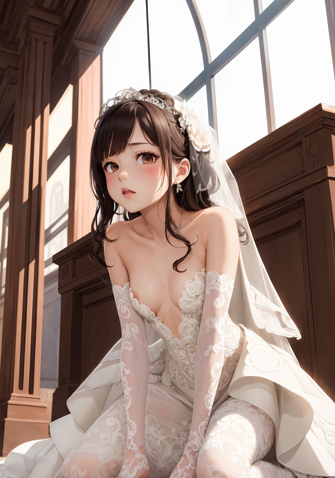 サンプル画像4:【美少女花嫁AIイラスト集】AI BRIDAL MODE【PNG127枚/PDF付】(Alice Museum) [d_481885]