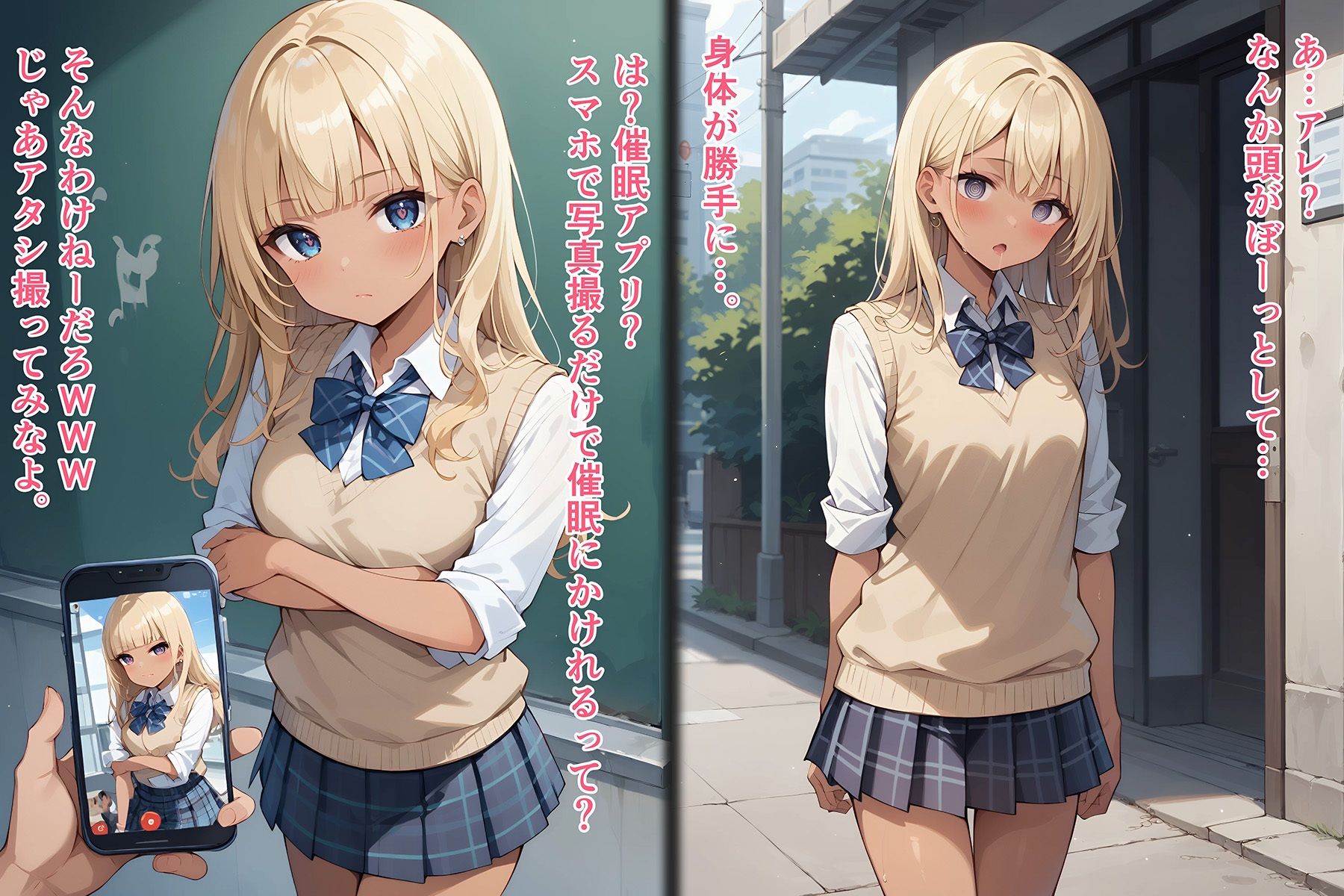 サンプル画像1:『セリフ入有:4K×500枚』性処理学園〜黒ギャルJK・催〇姦編〜(AOI) [d_482225]