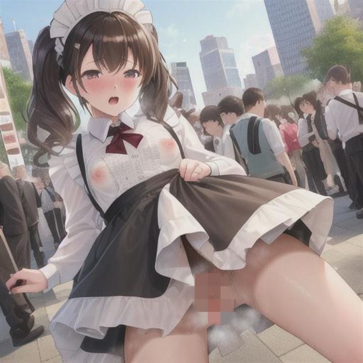 サンプル画像3:茶髪ツインテメイドのどこでも露出！！(まんまんちん) [d_482228]