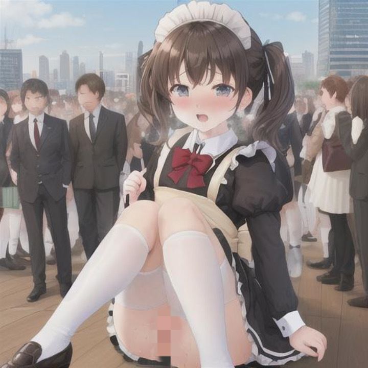 サンプル画像5:茶髪ツインテメイドのどこでも露出！！(まんまんちん) [d_482228]