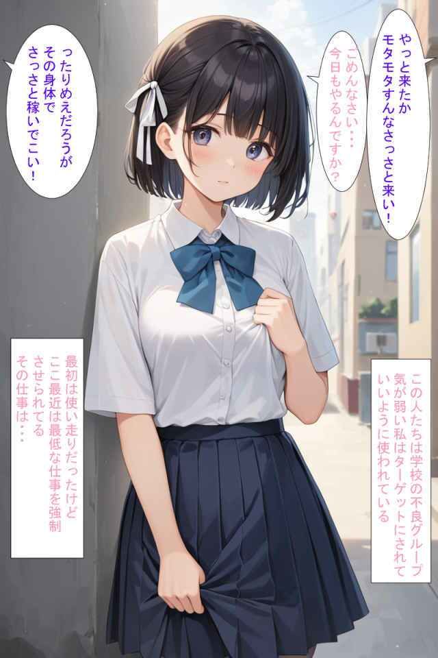 サンプル画像1:気弱JKの強●売春日記(AIおぱいん屋) [d_482297]