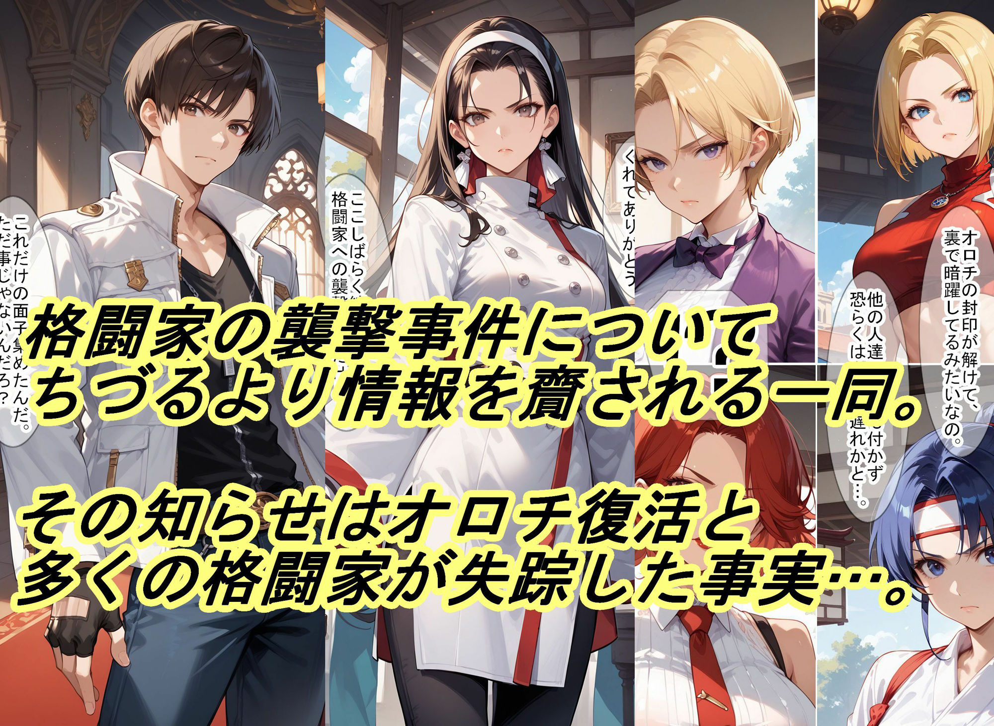 サンプル画像1:【敗北シリーズ】女性格闘チームが、オロチの罠に敗北！3(魔術師プロトン2D) [d_482539]