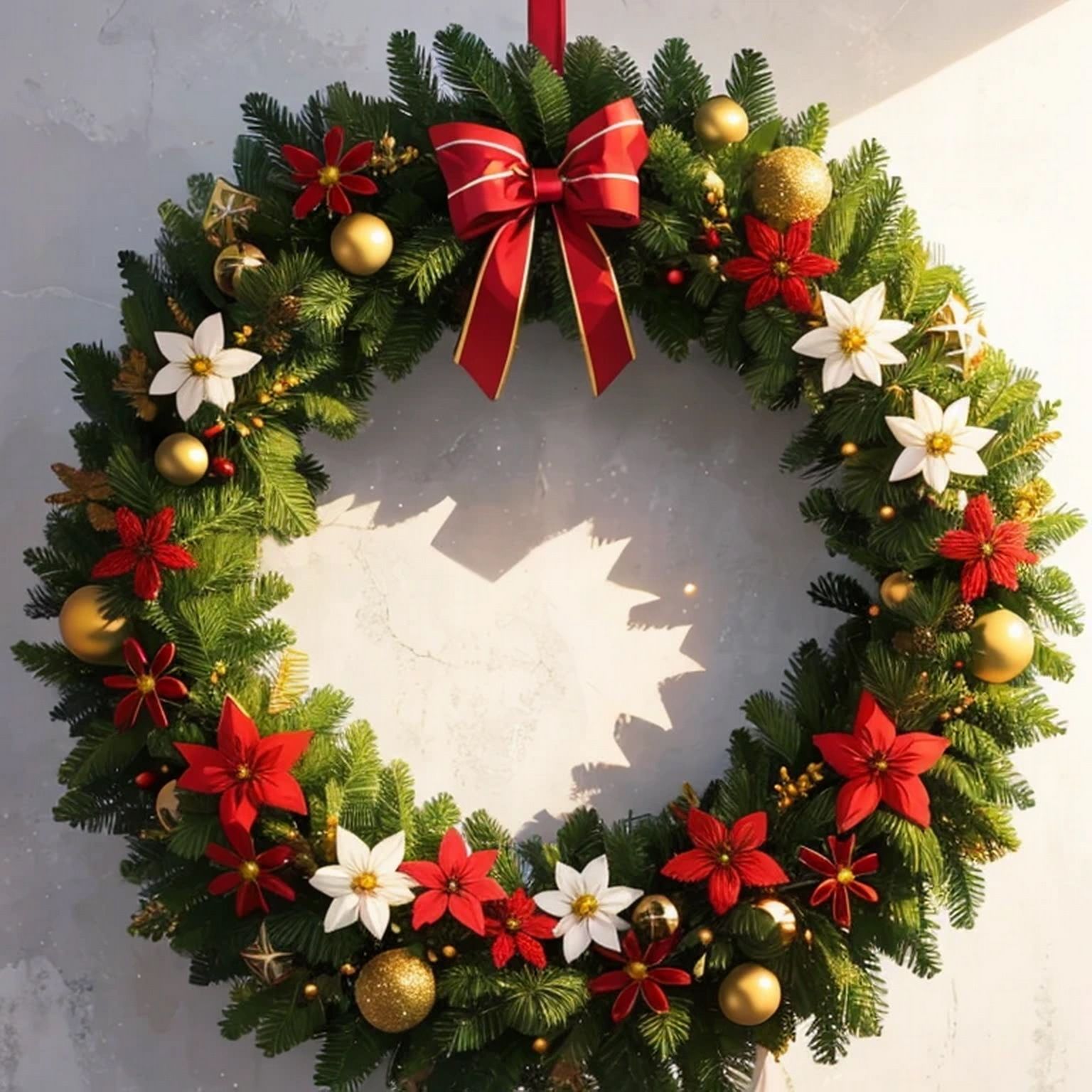 サンプル画像1:クリスマスリース 素材(豊川内角) [d_482643]